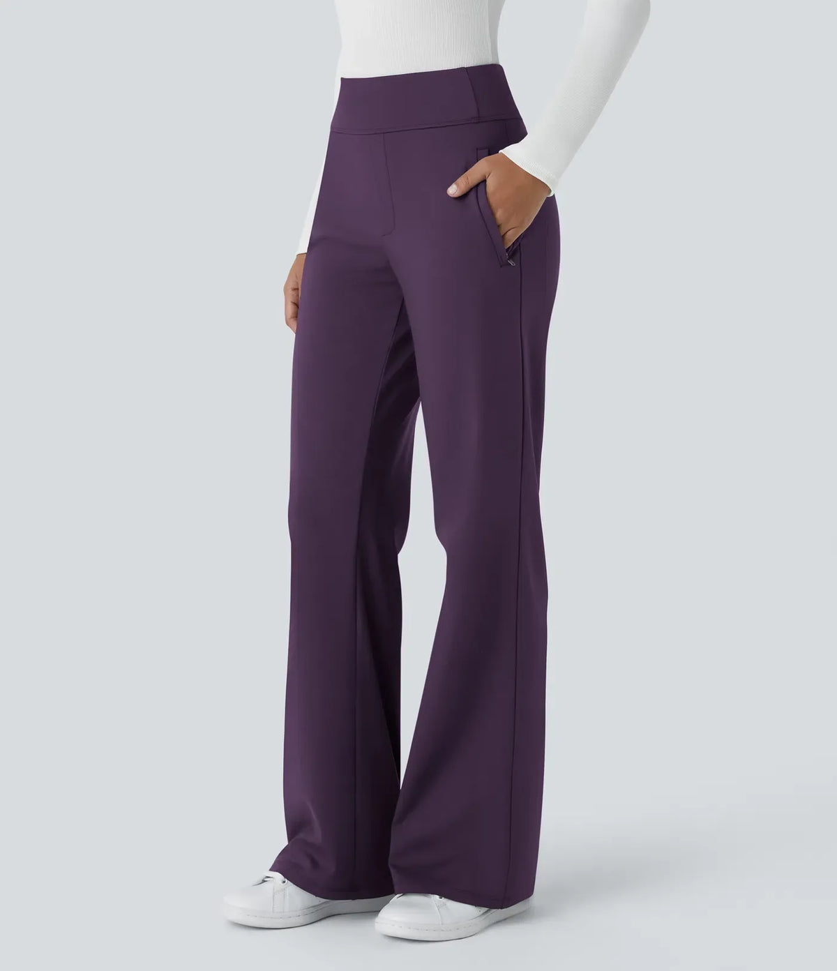 Livvy | Elegant High Waist Stretch Work and Office Pants with Pull-On Design