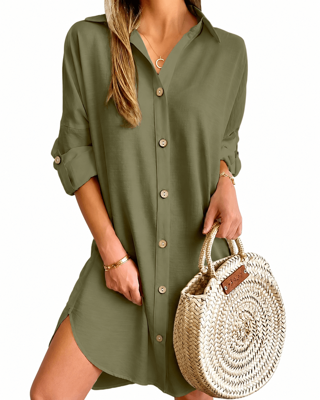 Natalie | Airy Elegant Button Up Shirt Dress for Women