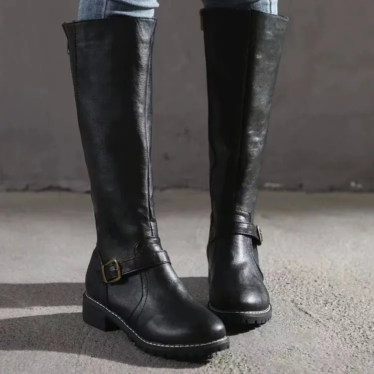 Ava | Comfortable and Stylish Leather Boots with Cushioned Sole