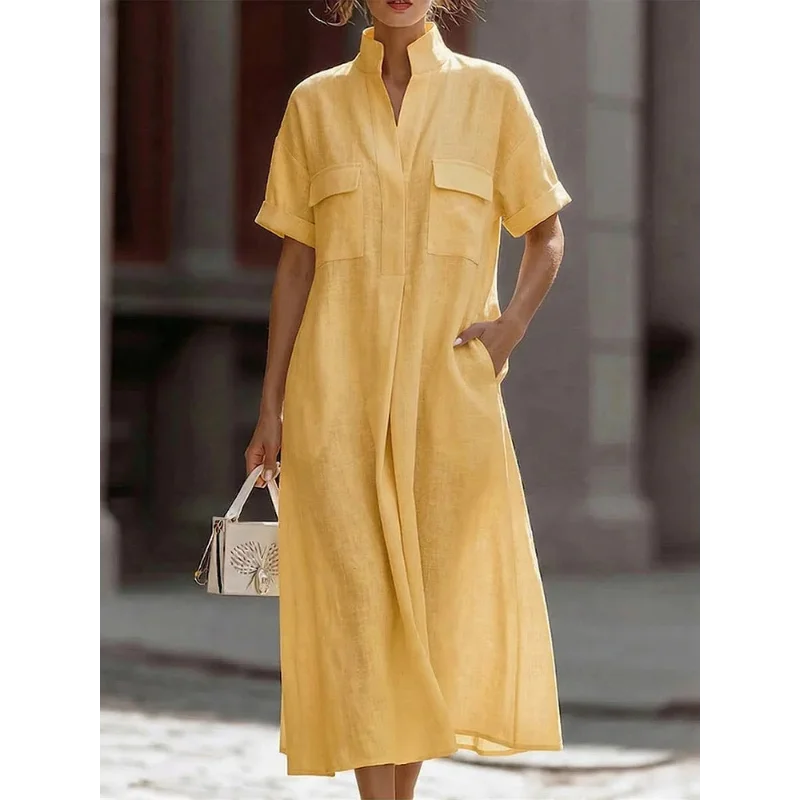 Shelly | Effortlessly Elegant Airy Linen Midi Dress