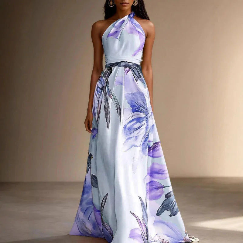 Vestido | Women's Floral Elegant Sleeveless Wedding Guest Maxi Dress