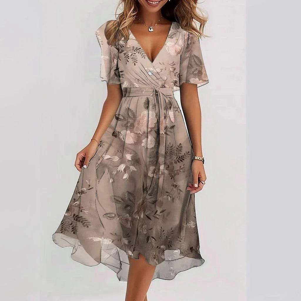 Connie | Breezy Flowing Midi Dress with Half Sleeves