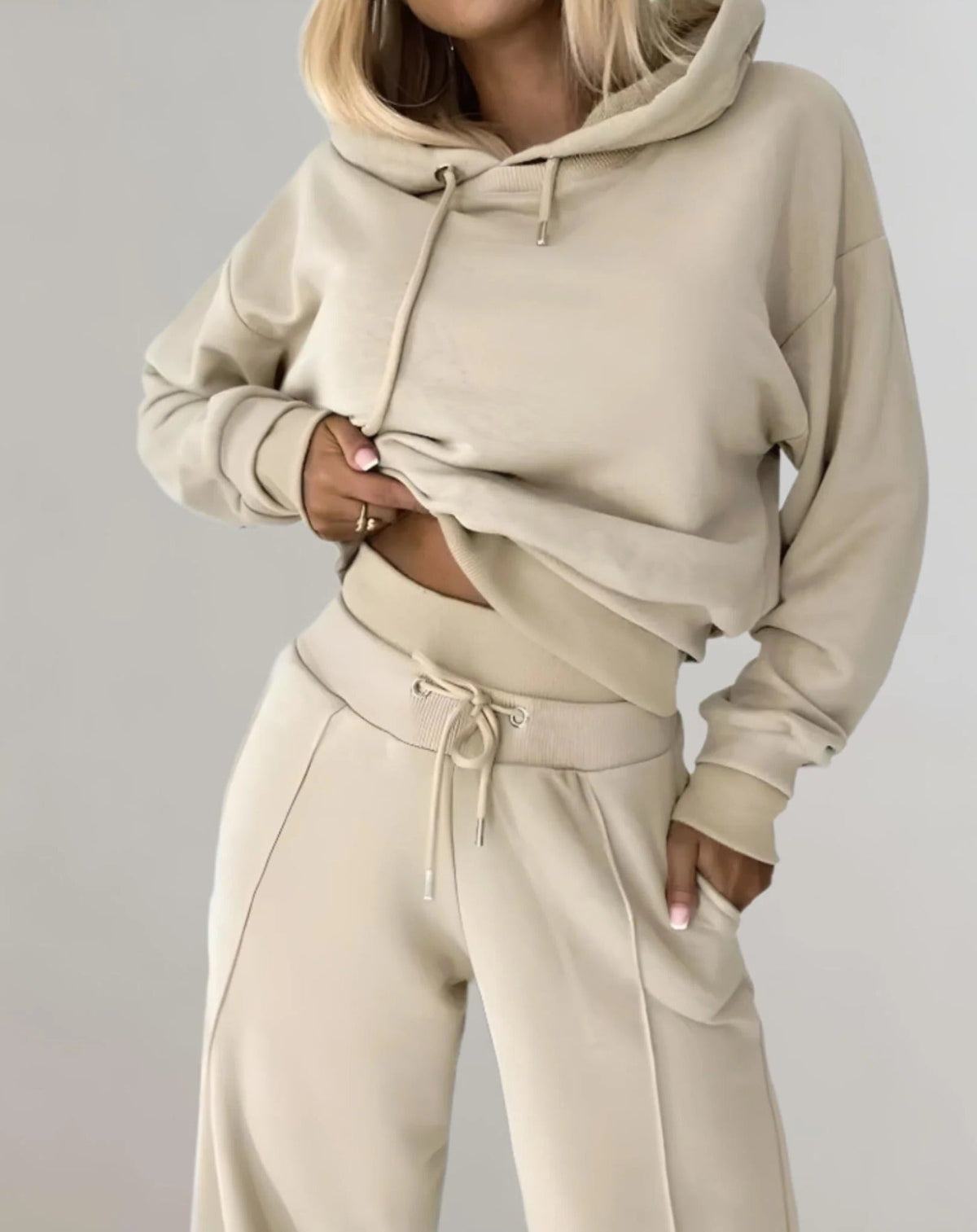 Noelle | Two Piece Matching Set with Cropped Hoodie and Joggers