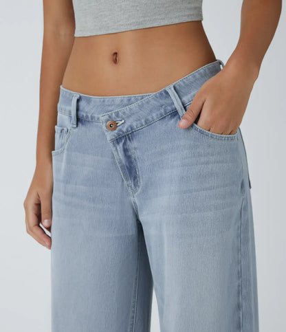 Sammy | Comfortable Baggy Washed Cargo Jeans with Four-Way Stretch and Zipper
