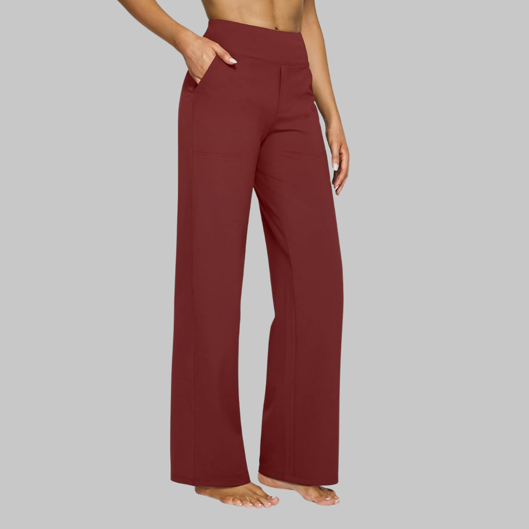 Livvy | Elegant High Waist Stretch Work and Office Pants with Pull-On Design