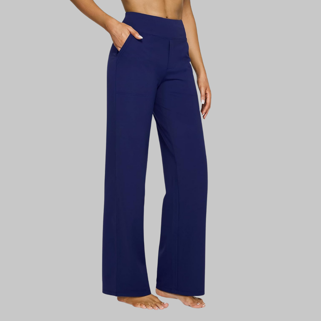 Livvy | Elegant High Waist Stretch Work and Office Pants with Pull-On Design