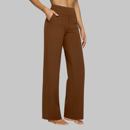 Livvy | Elegant High Waist Stretch Work and Office Pants with Pull-On Design