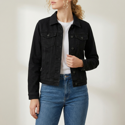 Ramela | Classic Slim Fit Denim Jacket with Sleeves and Pockets