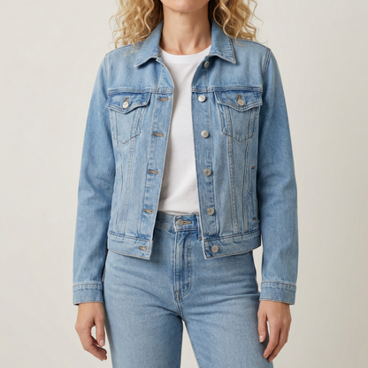 Ramela | Classic Slim Fit Denim Jacket with Sleeves and Pockets