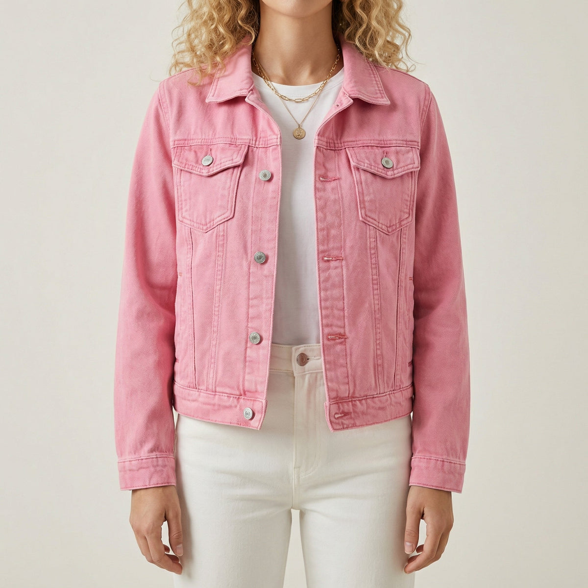 Ramela | Classic Slim Fit Denim Jacket with Sleeves and Pockets