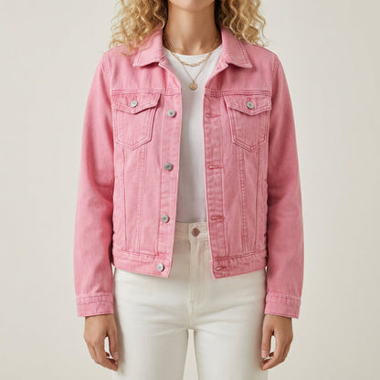 Ramela | Classic Slim Fit Denim Jacket with Sleeves and Pockets