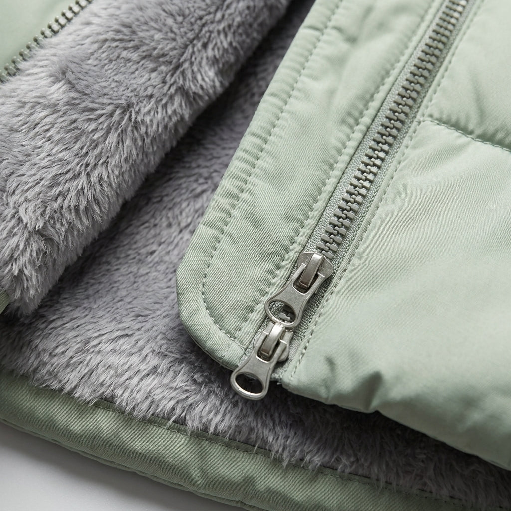 Aviora | Elegant Hooded Puffer Coat with Zipper Closure and Tailored Fit