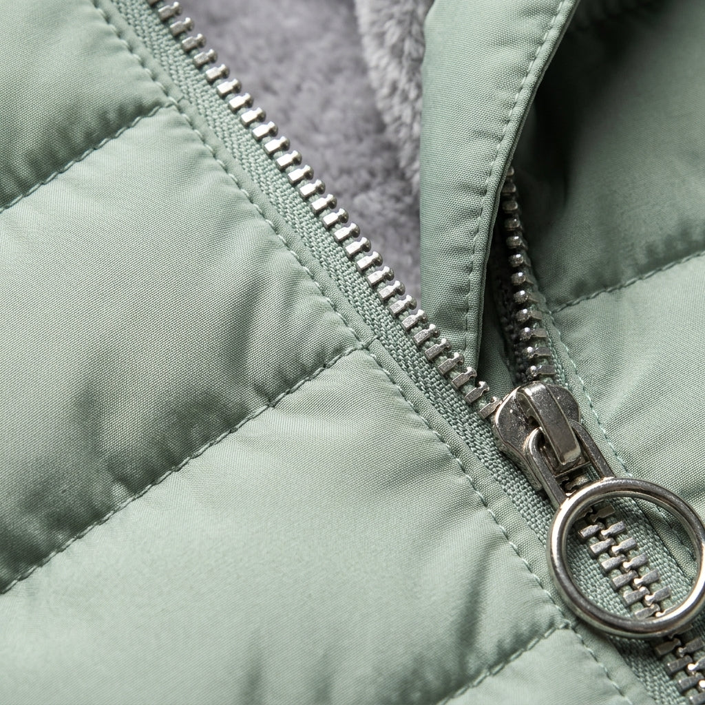 Aviora | Elegant Hooded Puffer Coat with Zipper Closure and Tailored Fit