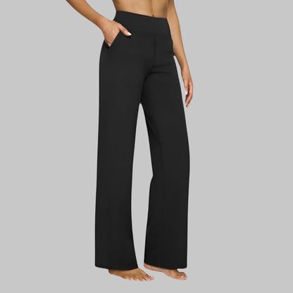 Livvy | Elegant High Waist Stretch Work and Office Pants with Pull-On Design