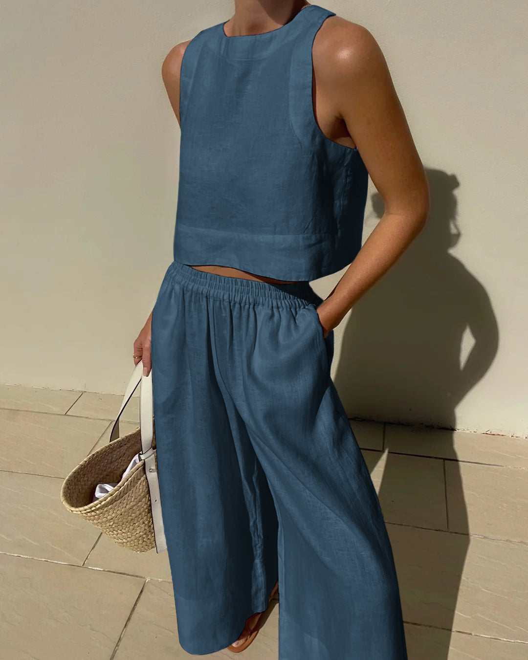 Sienna | Relaxed Two Piece Set with Wide Leg Pants and Matching Top