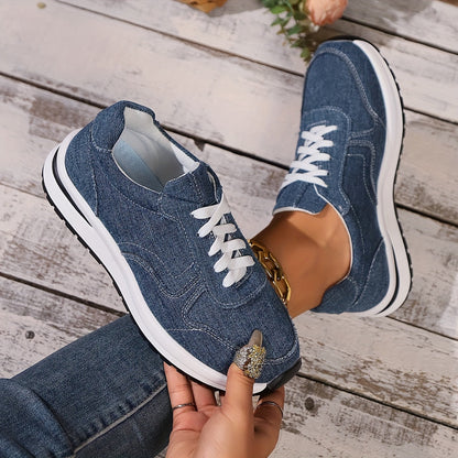 Blaire | Comfy Denim-Look Sneakers with Wide Toe Box and Arch Support