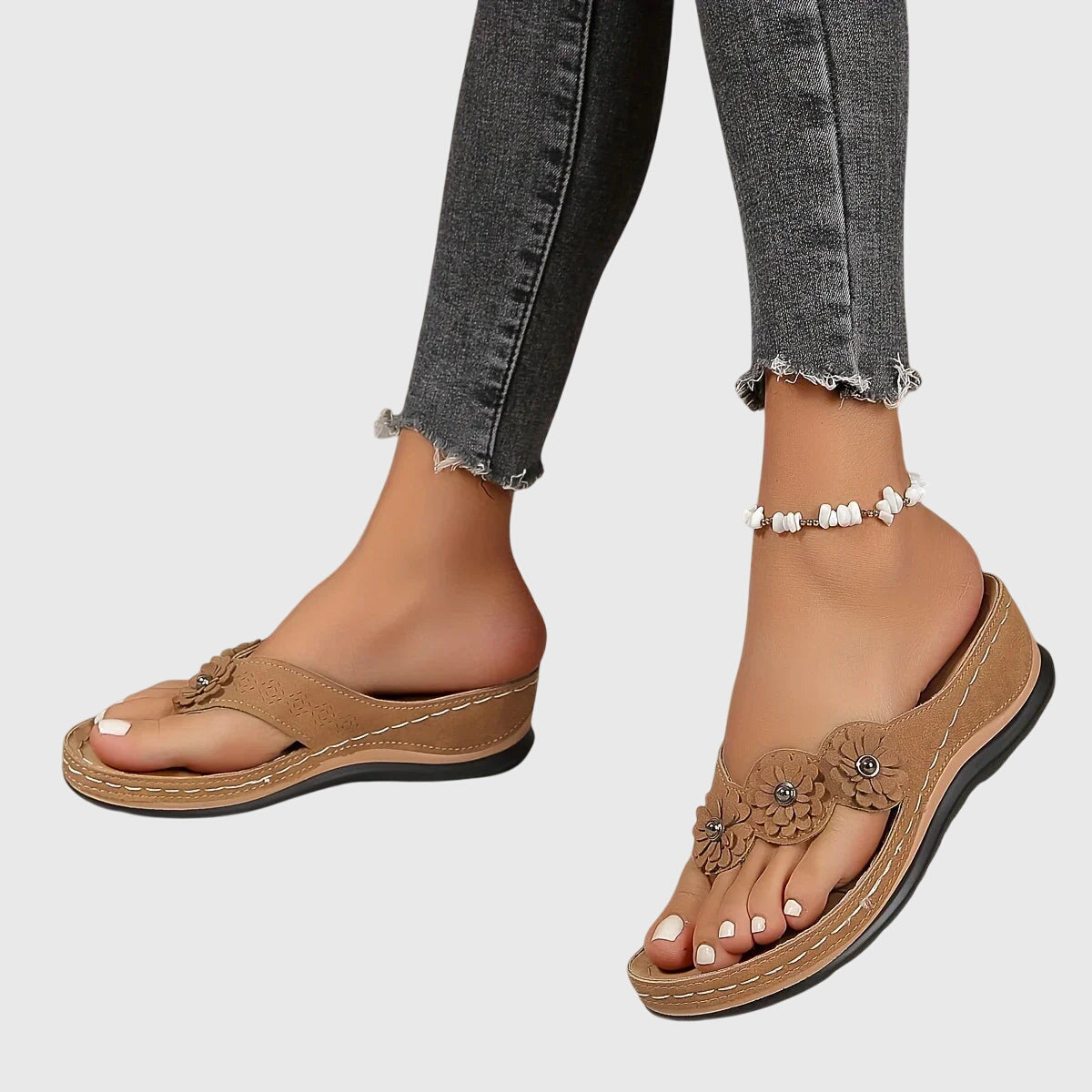 Alexis | Comfortable Flip Flops with Arch Support and Cushioned Wedge