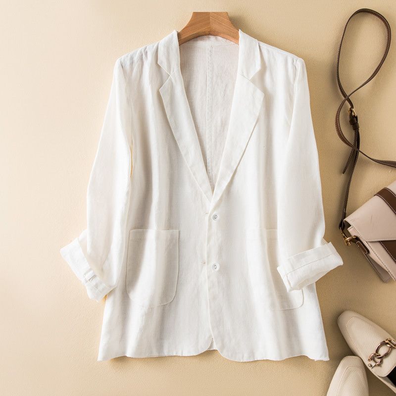 Vivienne | Comfortable Cotton-Linen Blazer with Collar and Buttons
