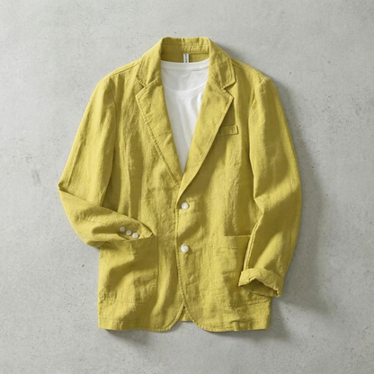 Milan | Comfy Relaxed Linen Blend Jacket Blazer with Lapels and Pockets