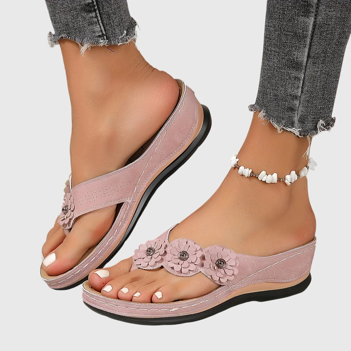 Alexis | Comfortable Flip Flops with Arch Support and Cushioned Wedge