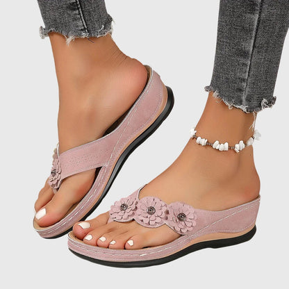 Alexis | Comfortable Flip Flops with Arch Support and Cushioned Wedge
