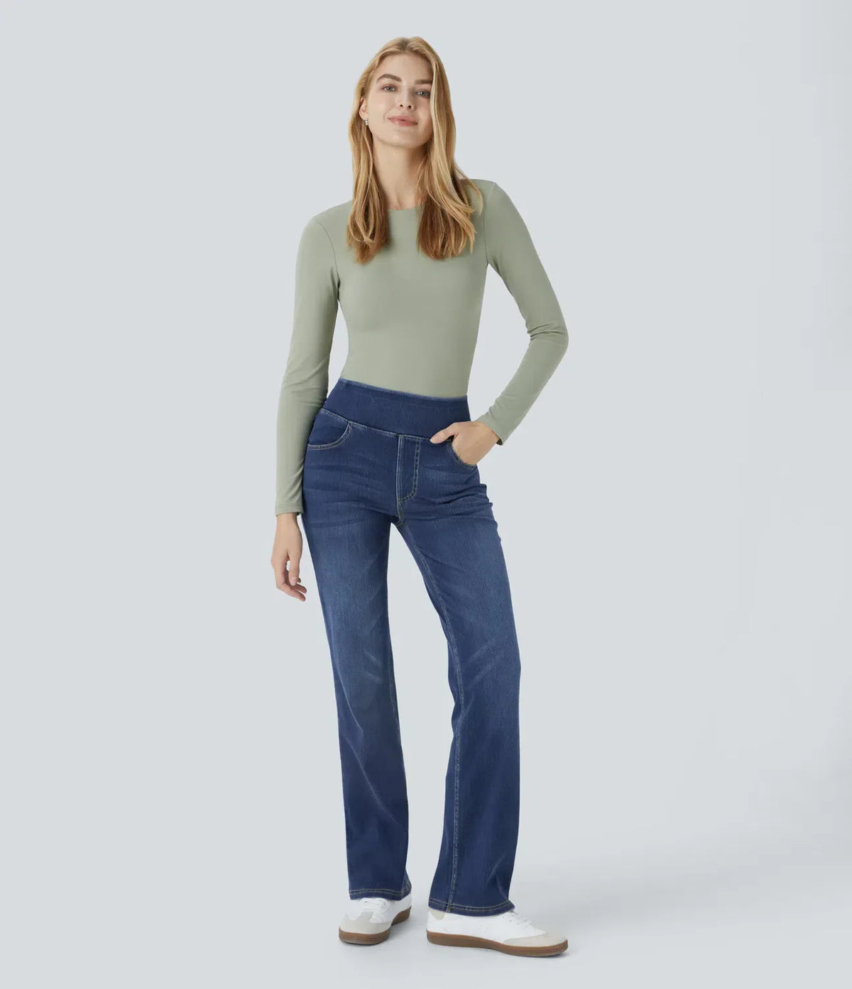 Judi | Comfortable High Waisted Bootcut Jeans with Four-Way Stretch