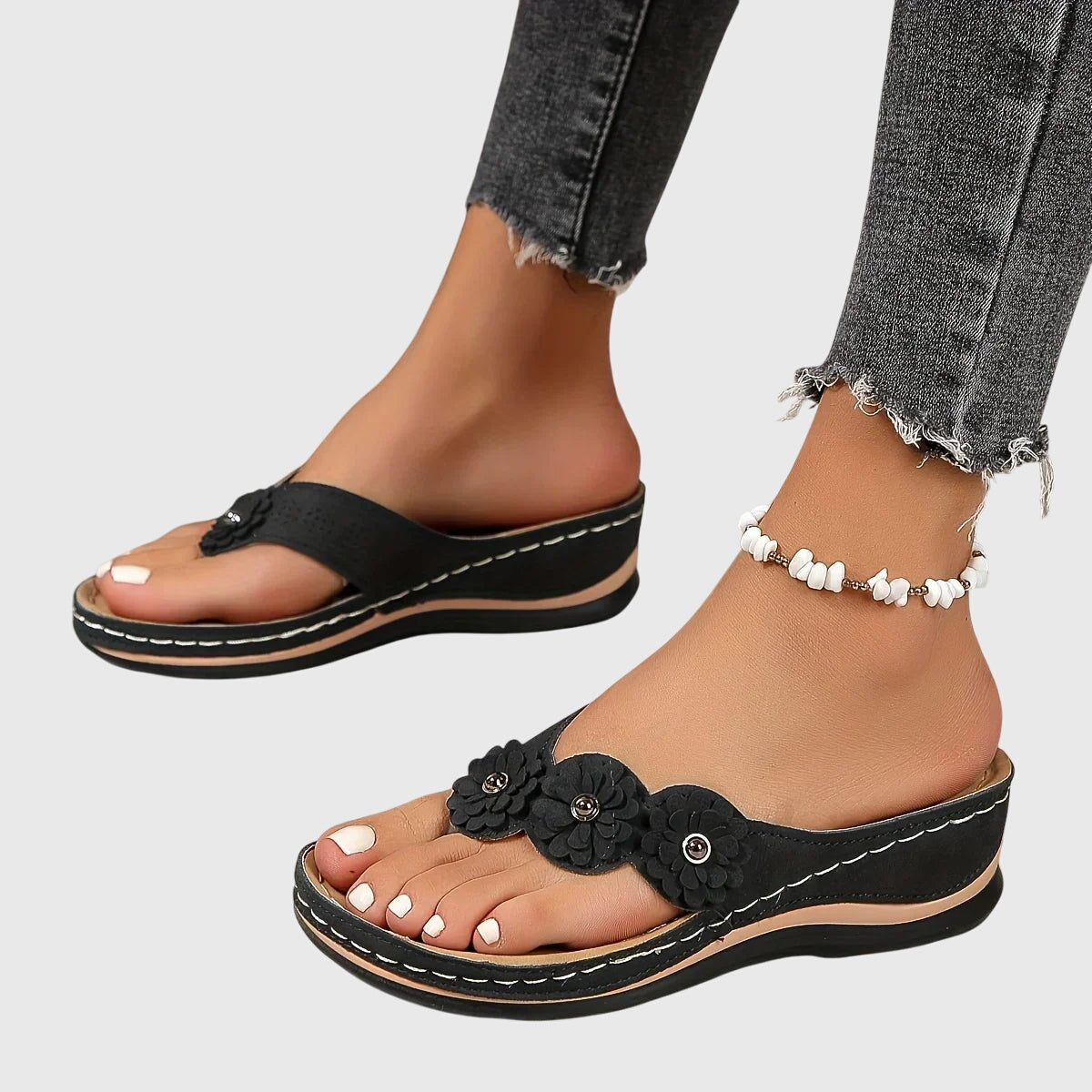 Alexis | Comfortable Flip Flops with Arch Support and Cushioned Wedge