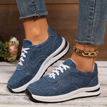 Blaire | Comfy Denim-Look Sneakers with Wide Toe Box and Arch Support