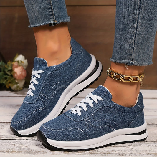 Blaire | Comfy Denim-Look Sneakers with Wide Toe Box and Arch Support