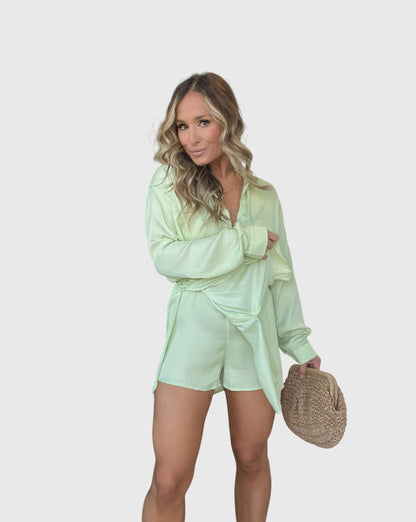 Nova | Elegant Effortless Romper Dress with Built-In Dressy Shorts