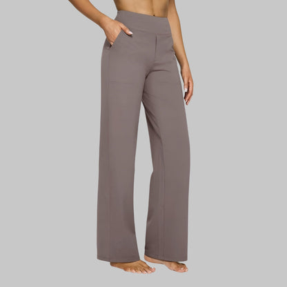 Livvy | Elegant High Waist Stretch Work and Office Pants with Pull-On Design