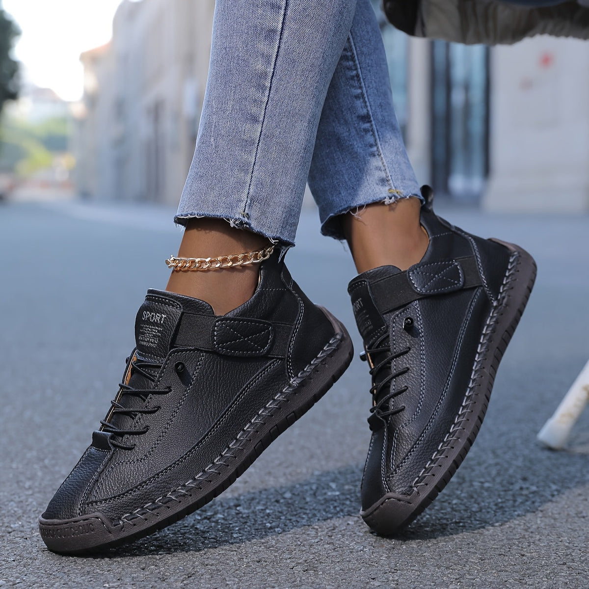Amara | Comfortable Slip-On Sneakers with Velcro Strap and Cushioned Sole