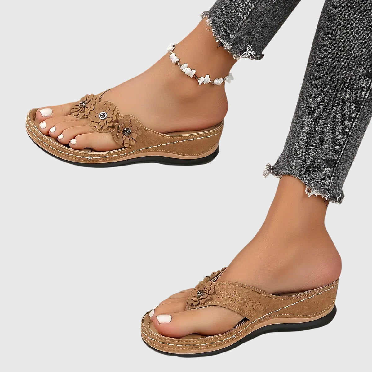 Alexis | Comfortable Flip Flops with Arch Support and Cushioned Wedge