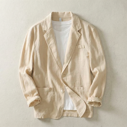 Milan | Comfy Relaxed Linen Blend Jacket Blazer with Lapels and Pockets