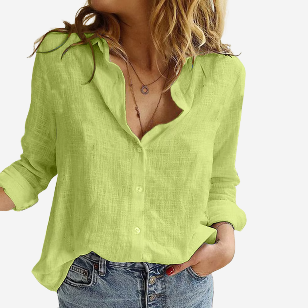 Elana | Breathable Linen Blouse Top for Everyday Wear
