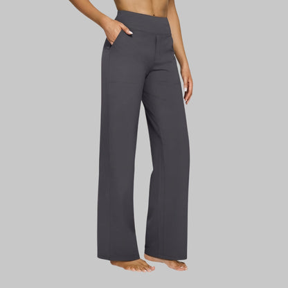 Livvy | Elegant High Waist Stretch Work and Office Pants with Pull-On Design