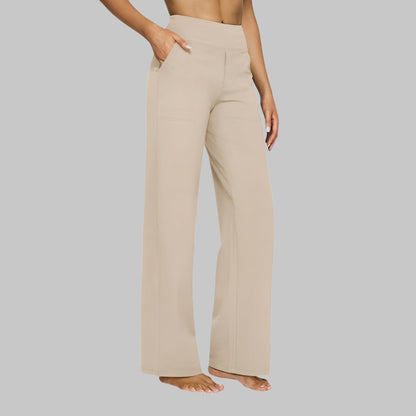 Livvy | Elegant High Waist Stretch Work and Office Pants with Pull-On Design