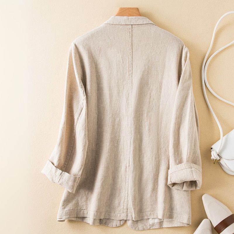 Vivienne | Comfortable Cotton-Linen Blazer with Collar and Buttons