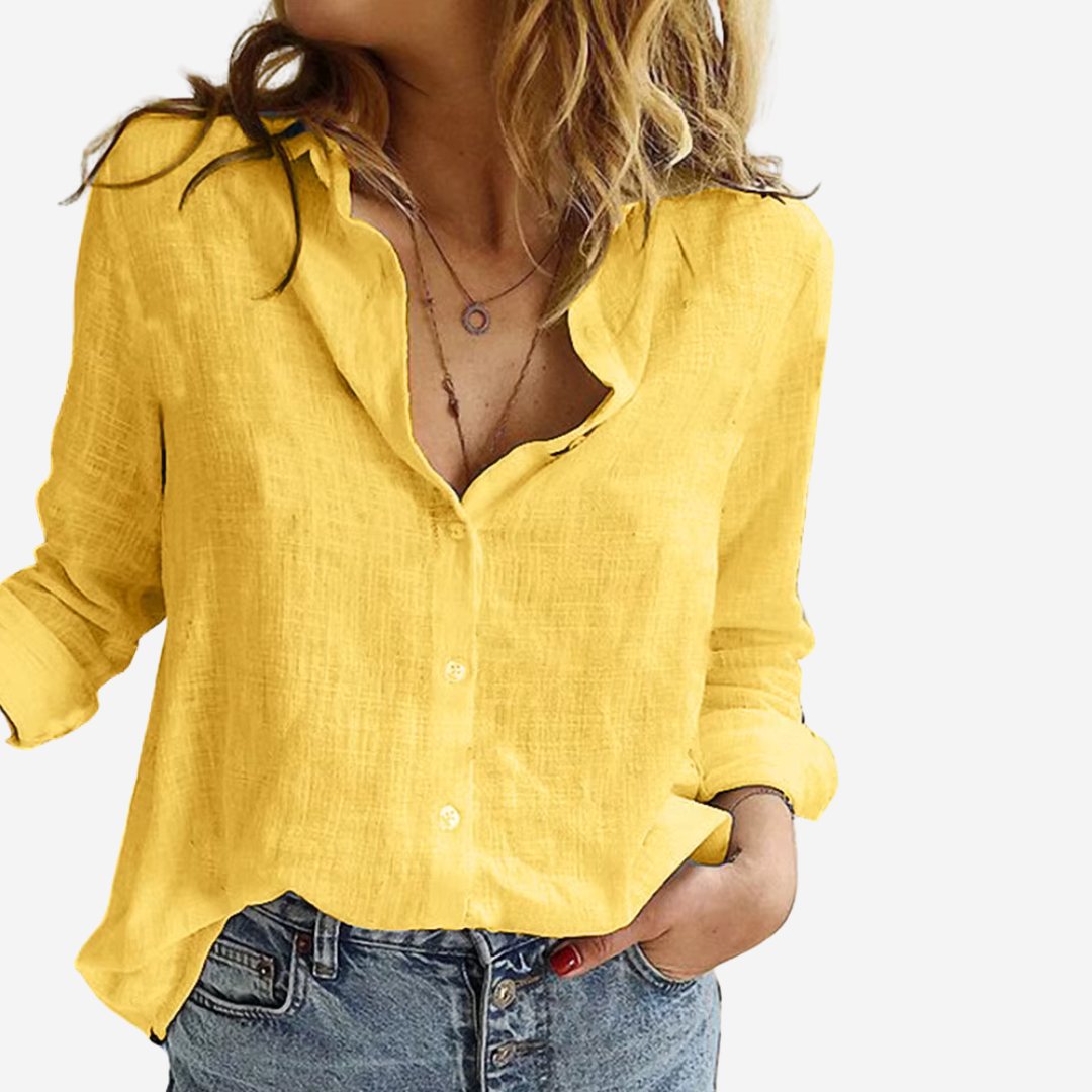 Elana | Breathable Linen Blouse Top for Everyday Wear