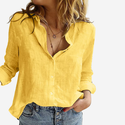 Elana | Breathable Linen Blouse Top for Everyday Wear