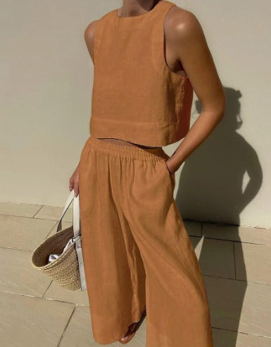 Sienna | Relaxed Two Piece Set with Wide Leg Pants and Matching Top