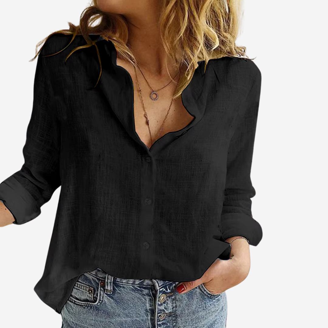 Elana | Breathable Linen Blouse Top for Everyday Wear