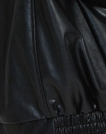 Zada | Relaxed Oversized Leather Bomber Jacket