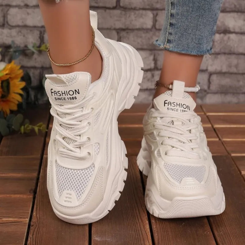 Wren | Bold Chunky Platform Sneakers with Mesh Panels