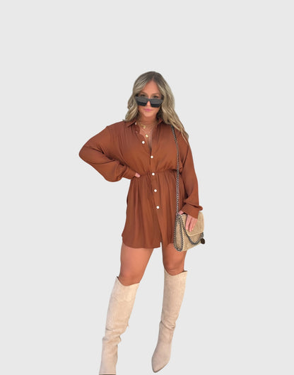 Nova | Elegant Effortless Romper Dress with Built-In Dressy Shorts