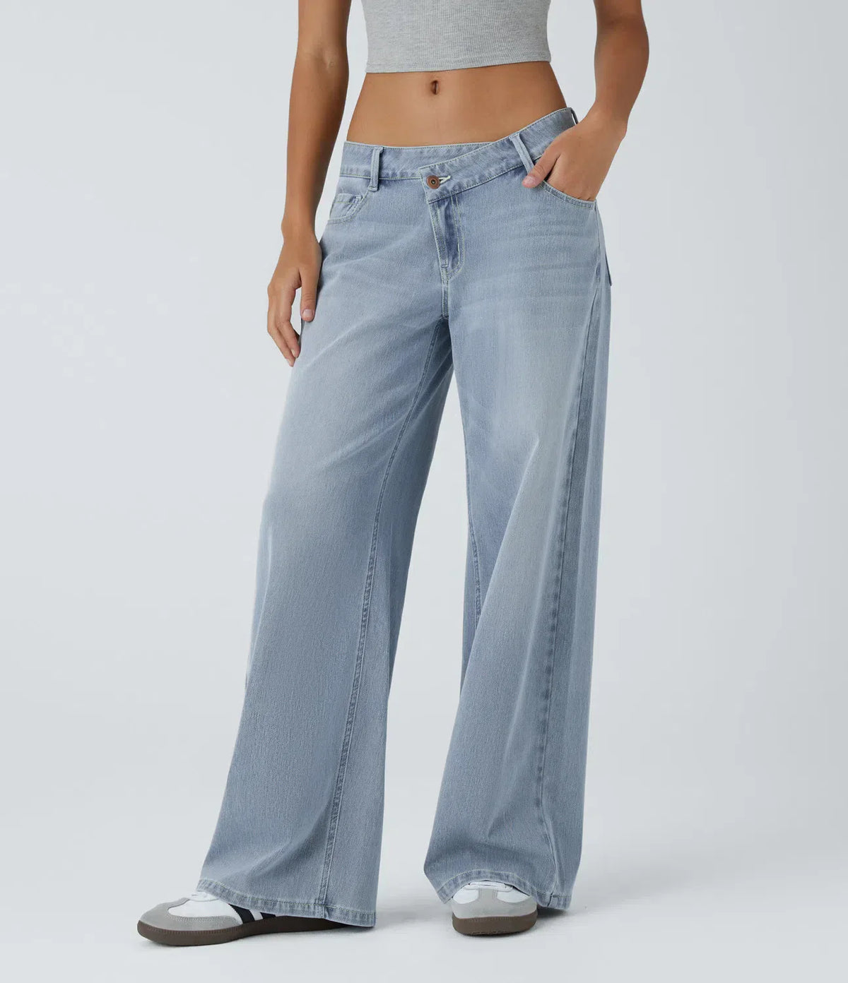 Sammy | Comfortable Baggy Washed Cargo Jeans with Four-Way Stretch and Zipper