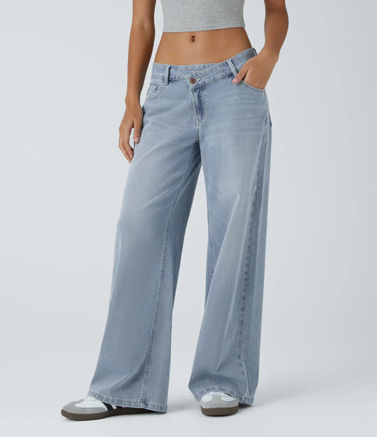 Sammy | Comfortable Baggy Washed Cargo Jeans with Four-Way Stretch and Zipper