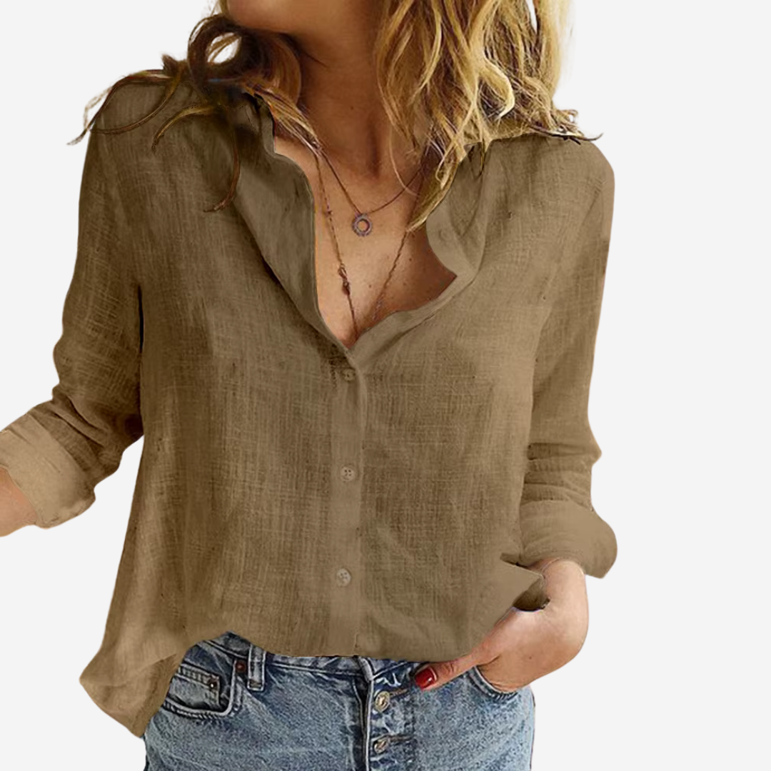 Elana | Breathable Linen Blouse Top for Everyday Wear