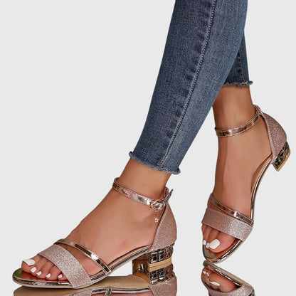 Alison | Women's Elegant Heeled Sandals with Adjustable Strap and Buckle