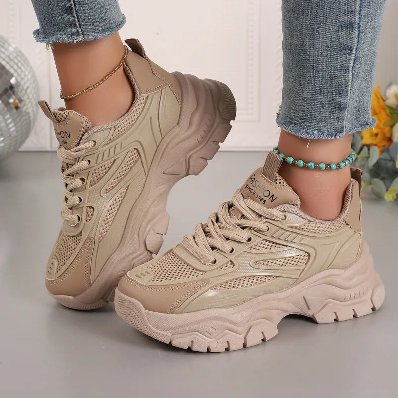 Wren | Bold Chunky Platform Sneakers with Mesh Panels